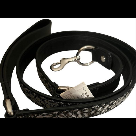 Coach Brand New with Tags Signature Black & White Dog Leash Sz Large 61315 - Picture 2 of 7